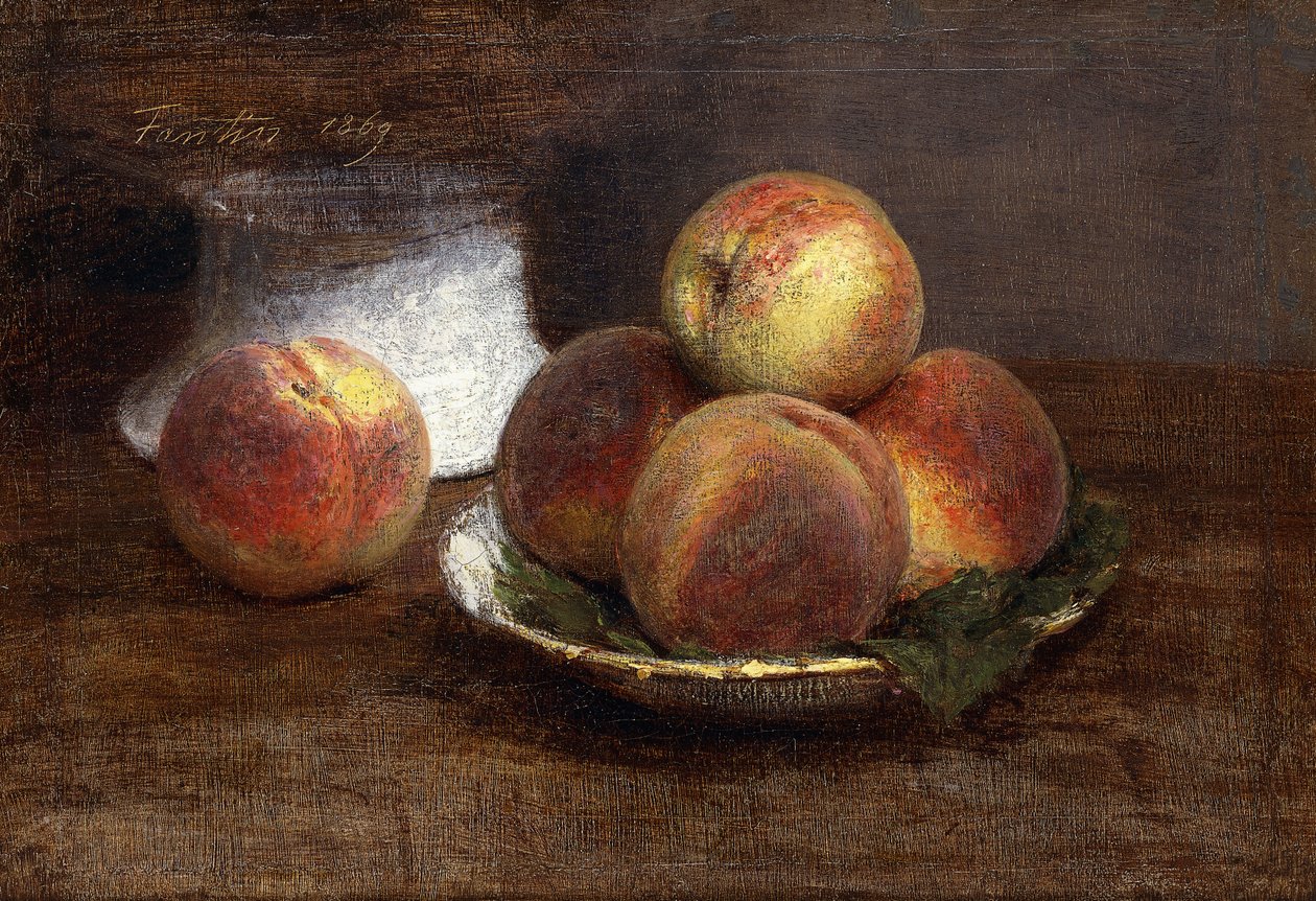 Skålen med ferskner; Le Bol de Peches, 1869 af Ignace Henri Jean Fantin Latour