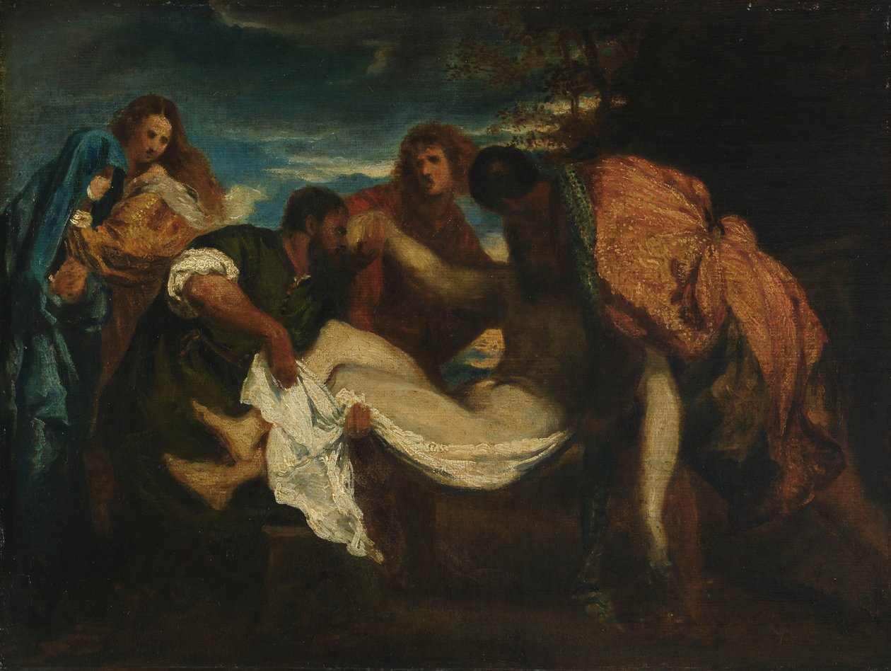The Entombment (olie på lærred på møllebræt) af Ignace Henri Jean Fantin Latour