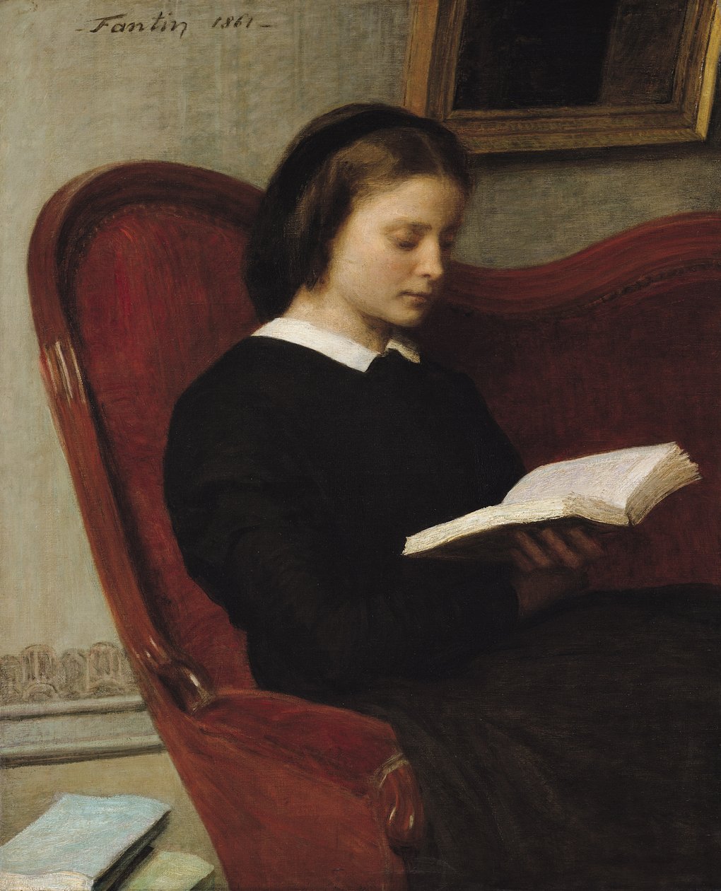 The Reader, 1861 af Ignace Henri Jean Fantin Latour