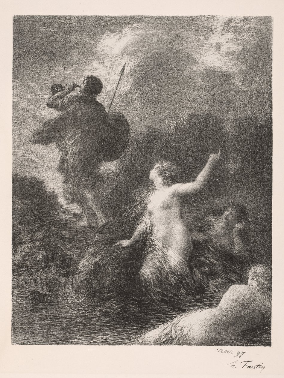 Twilight of the Gods: Siegfried and the Rhine Maidens, 1897. af Ignace Henri Jean Fantin Latour