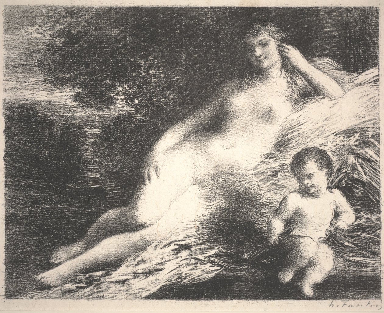 Venus og Amor af Ignace Henri Jean Fantin Latour