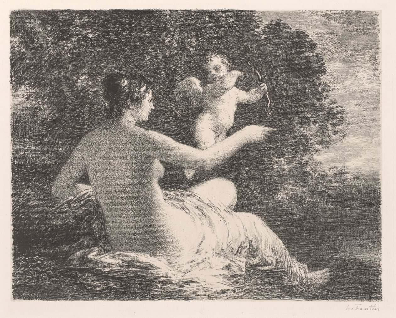 Venus og Amor, 1896. af Ignace Henri Jean Fantin Latour