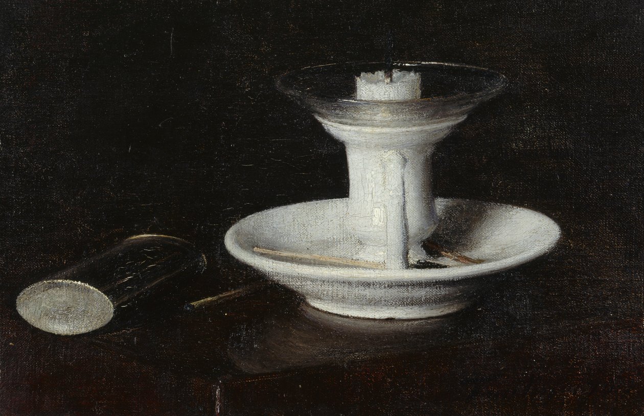 Hvid lysestage, 1870 af Ignace Henri Jean Fantin Latour