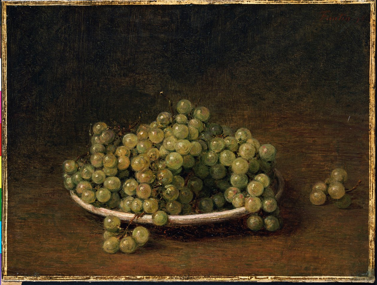 Hvide druer på en tallerken af Ignace Henri Jean Fantin Latour