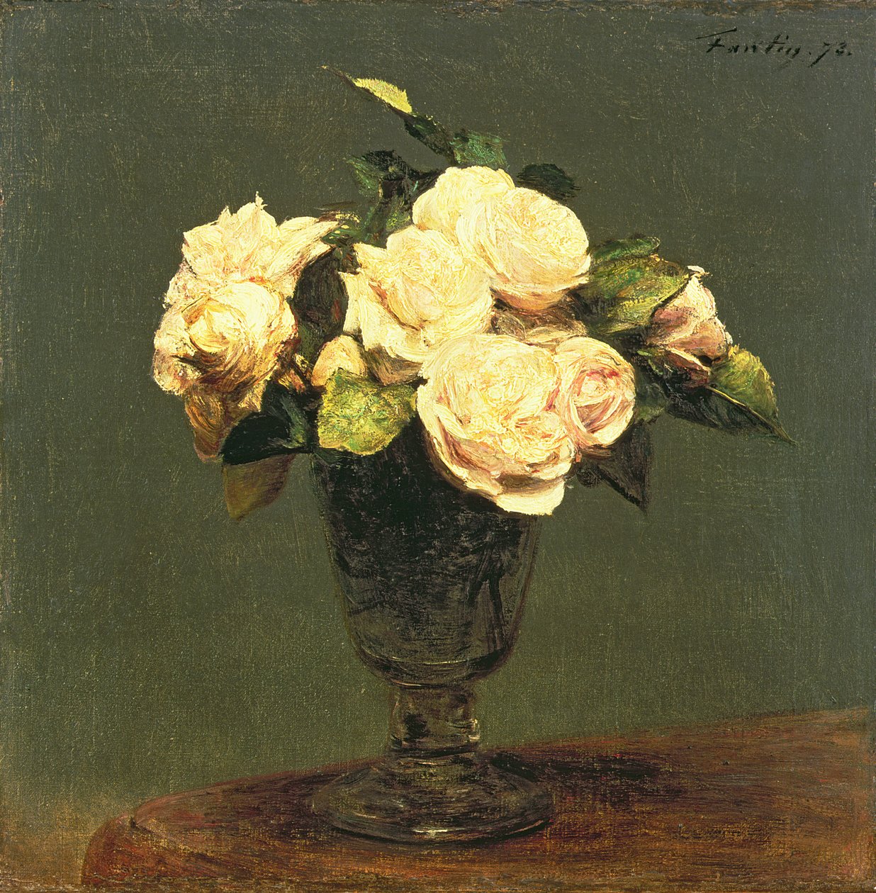 Hvide roser, 1873 af Ignace Henri Jean Fantin Latour