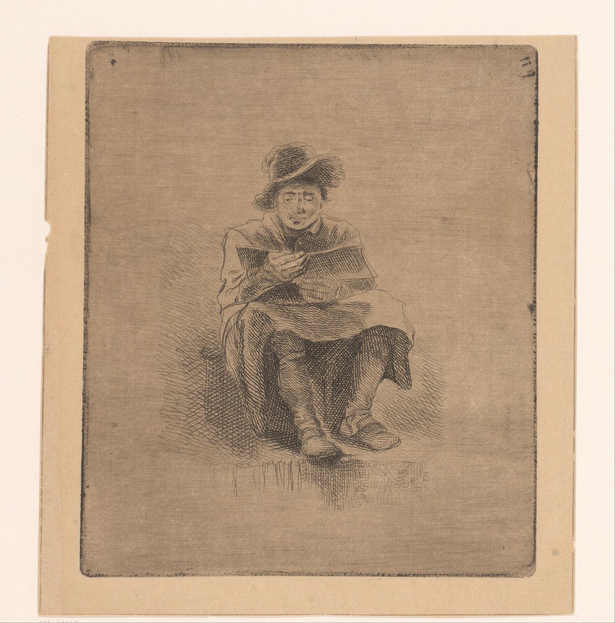 læsende mand af Ignace Joseph de Claussin (attributed to)