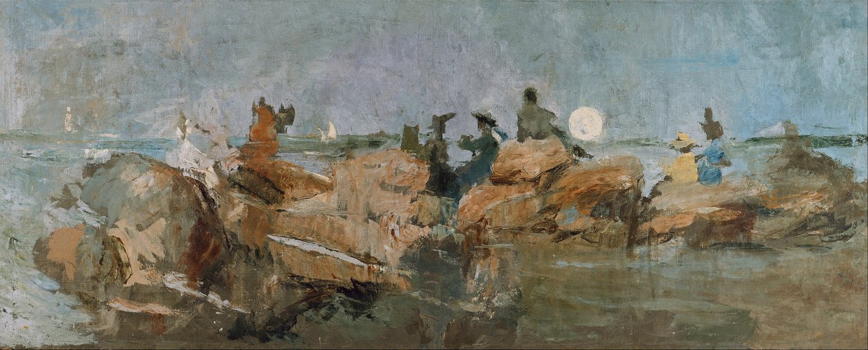 Natteindbrud på molen III af Ignacio Pinazo Camarlench