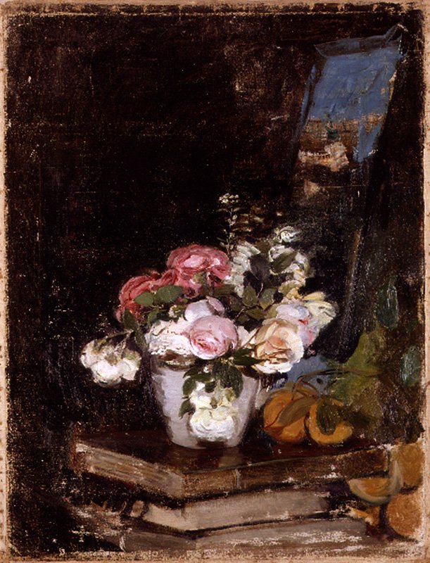 Blomster og bøger af Ignacio Pinazo Camarlench