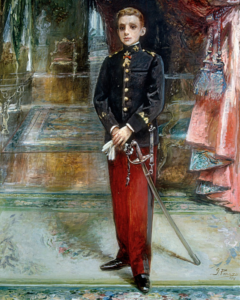 Portræt af kong Alfonso XIII af Spanien af Ignacio Pinazo Camarlech