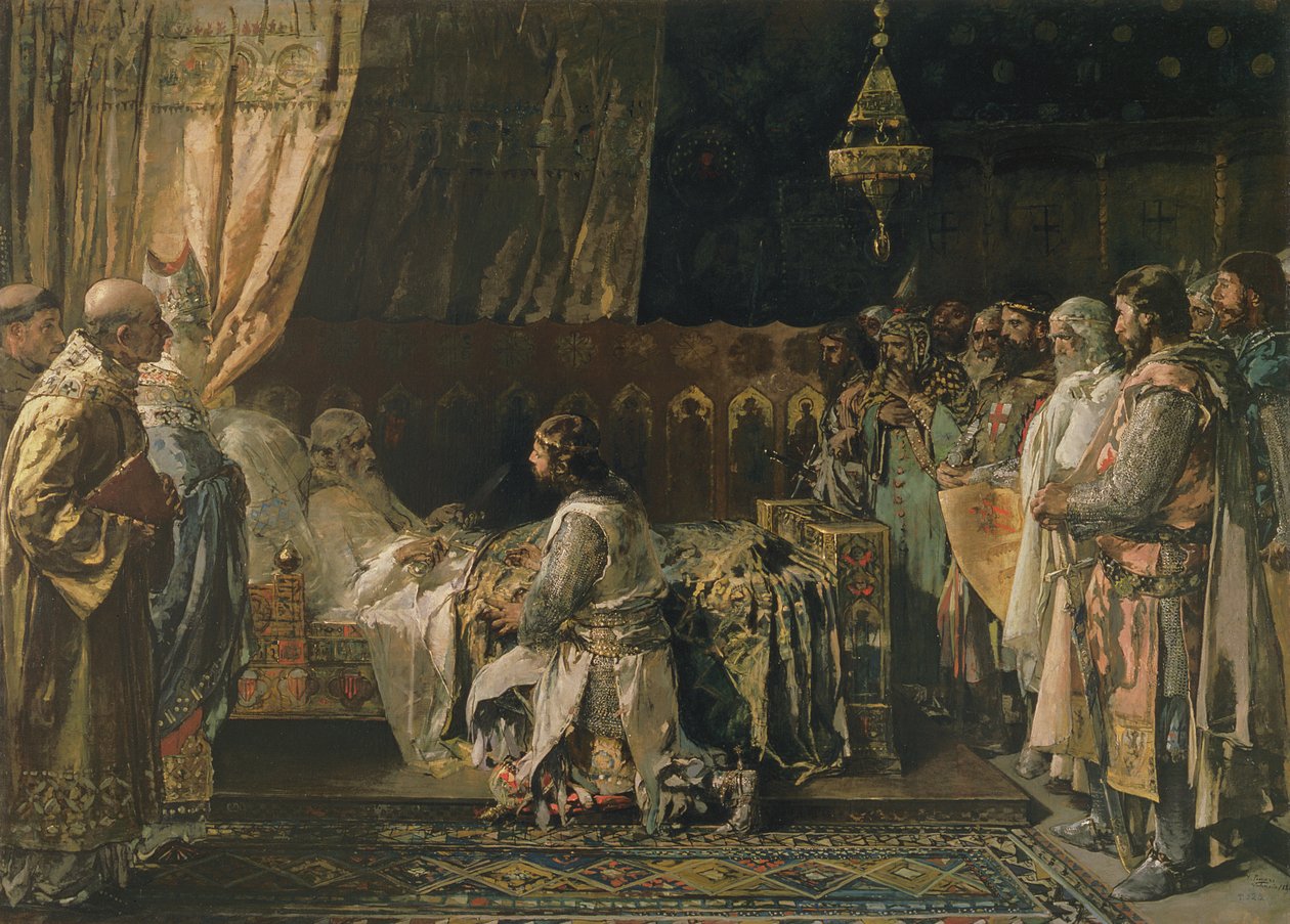 The Last Moments of King James I (1207-76) Conquistador af Ignacio Pinazo Camarlech