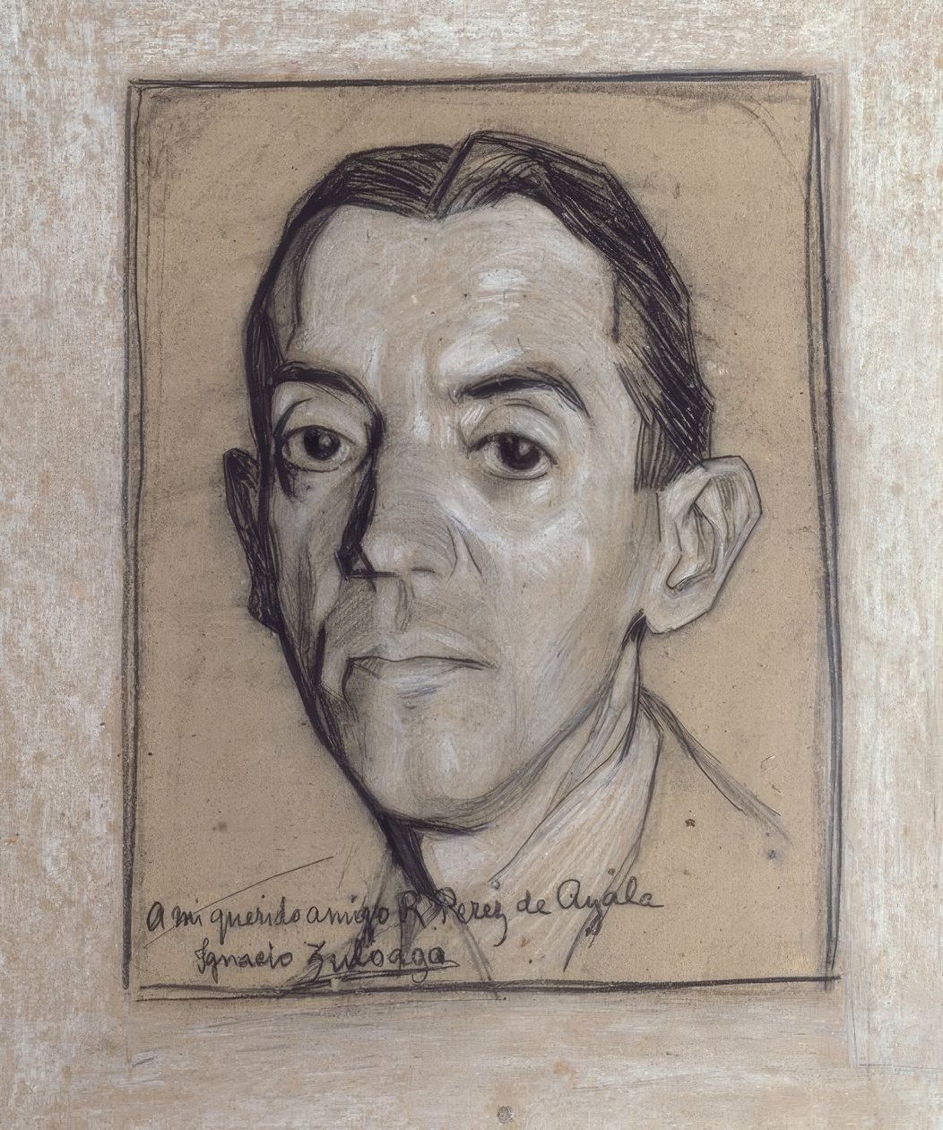 PORTRÆT AF RAMON PEREZ DE AYALA (1888–1962) SPANSK FORSKRITTER OG JOURNALIST - TEGNING - GENERATION AF 1914 af Ignacio Zuloaga