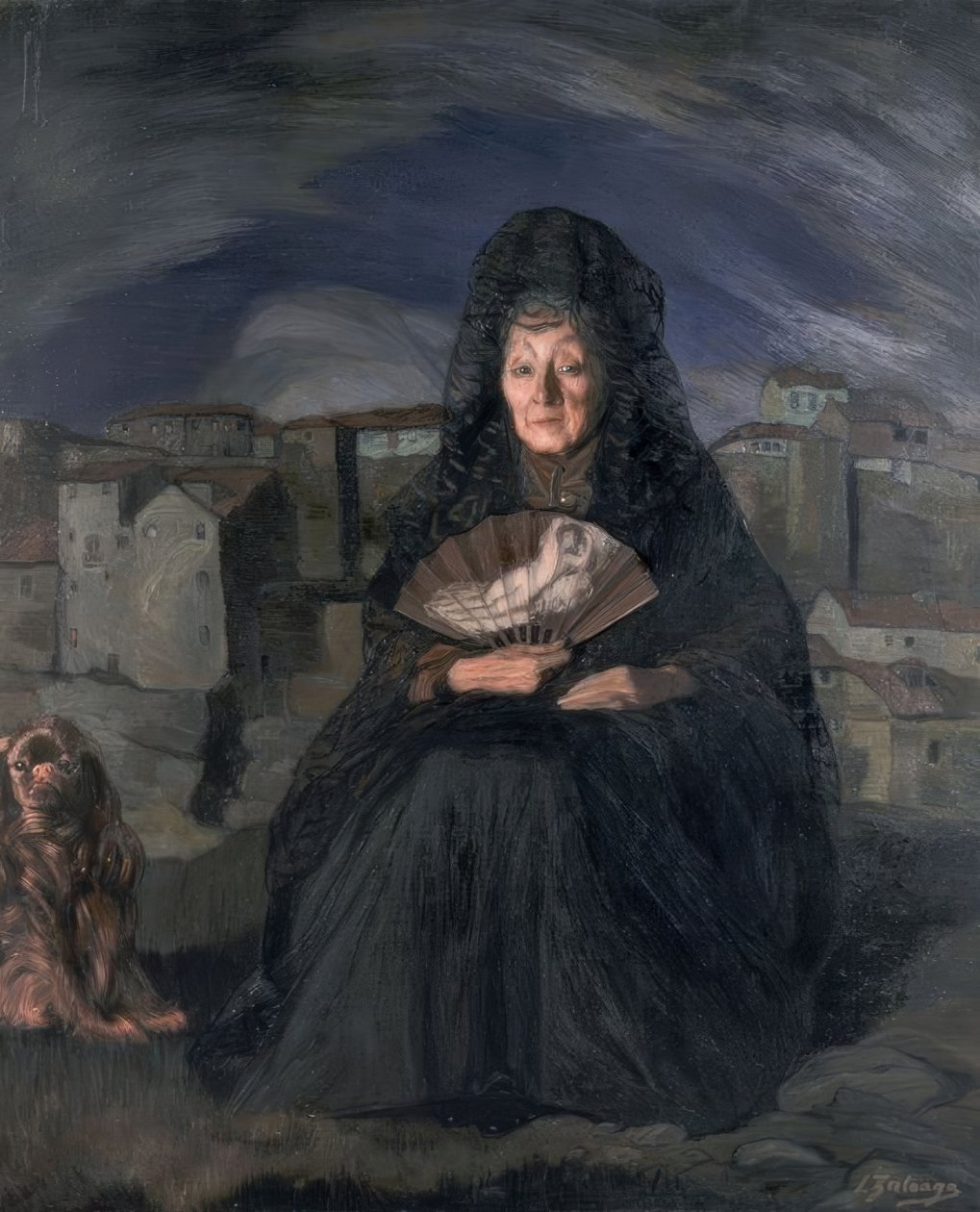 DOÑA ROSITA GUTIERREZ - 1915 - OLIE / LÆRD - 166,5 × 140 cm af Ignacio Zuloaga y Zabaleta