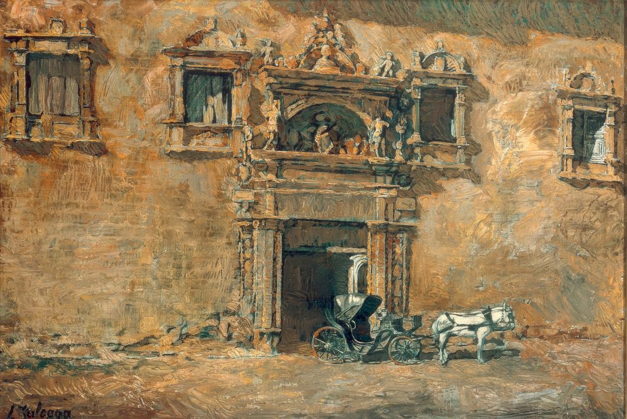 Das Portal des Palacio von Peñaranda de Duero af Ignacio Zuloaga y Zabaleta