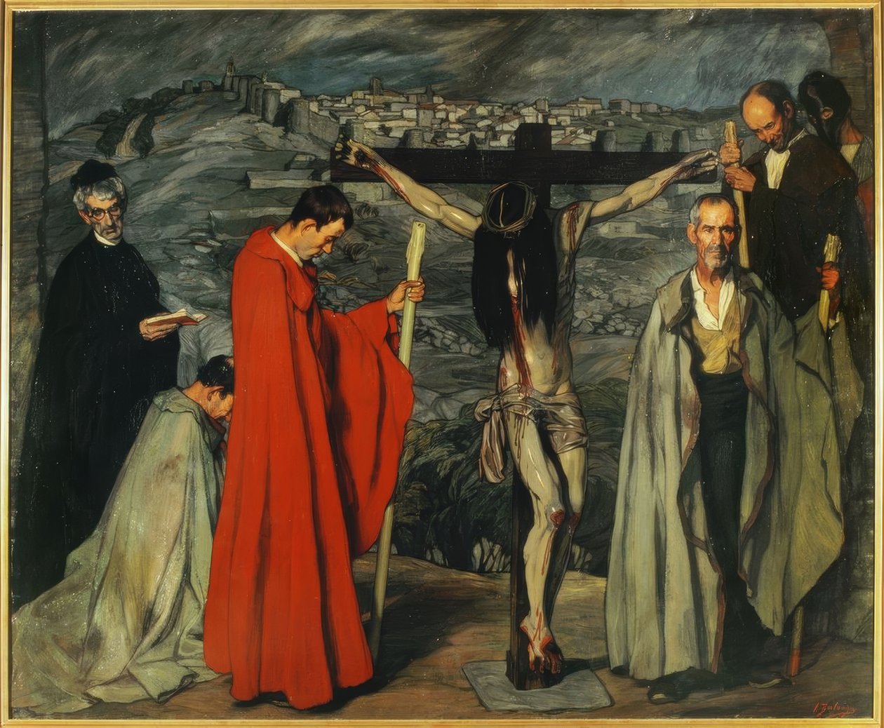 Ignacio Zuloaga / Bleeding Christ or Blood Christ , 1911, Olie på lærred, 250 × 300 cm af Ignacio Zuloaga y Zabaleta