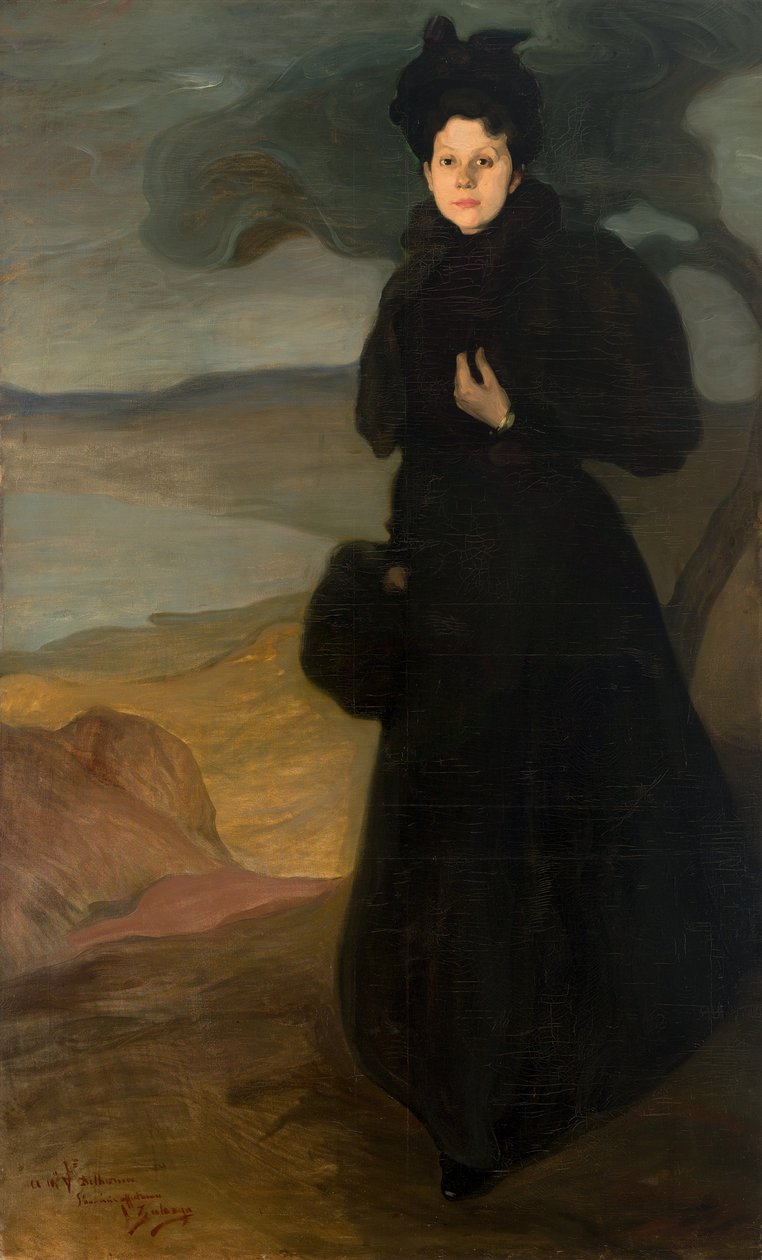 Portræt af Mademoiselle Valentine Dethomas, ca. 1895. af Ignacio Zuloaga y Zabaleta