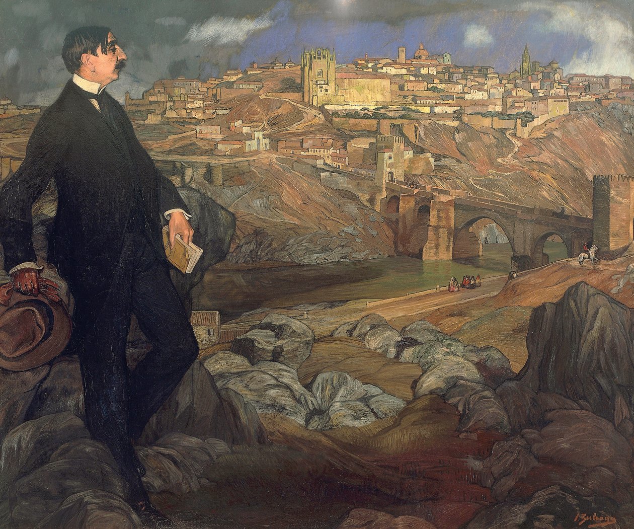 Portræt af Maurice Barres (1862-1923) af Ignacio Zuloaga y Zabaleta