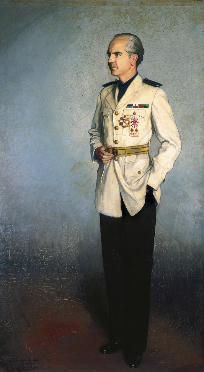 Portræt af Ramon SERRANO SUNER (1901-2003) spansk dommer og politiker (olie på lærred) af Ignacio Zuloaga y Zabaleta
