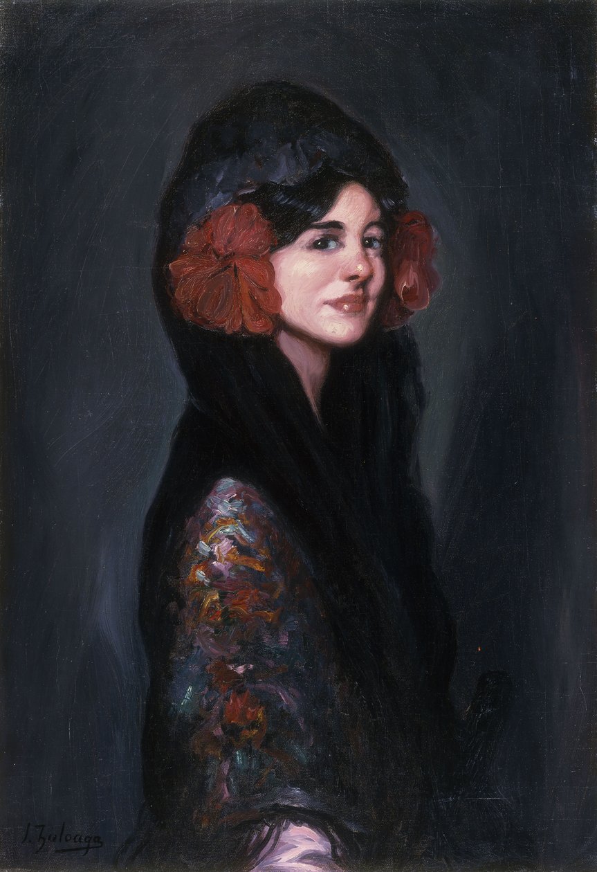 Portræt af en elegant dame af Ignacio Zuloaga y Zabaleta