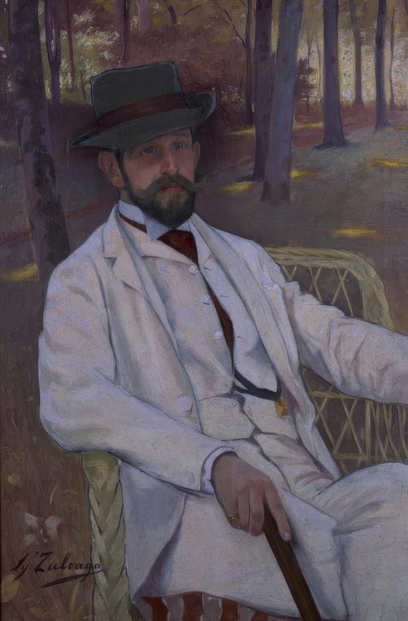 PORTRÆT AF MARQUES DE VILLAMARCIEL - CIRCA 1892 - O/L - 91X61 CM af Ignacio Zuloaga y Zabaleta