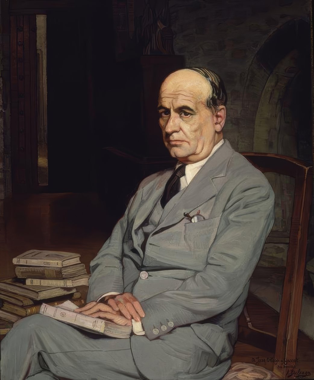 PORTRÆT AF JOSE ORTEGA Y GASSET - 1917 - O / L - 215X161 af Ignacio Zuloaga y Zabaleta