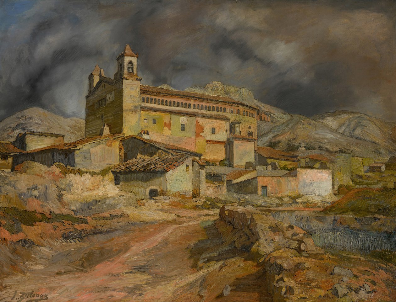 Maluenda-kirken Kirken i Maluenda, ca. 1924. af Ignacio Zuloaga y Zabaleto