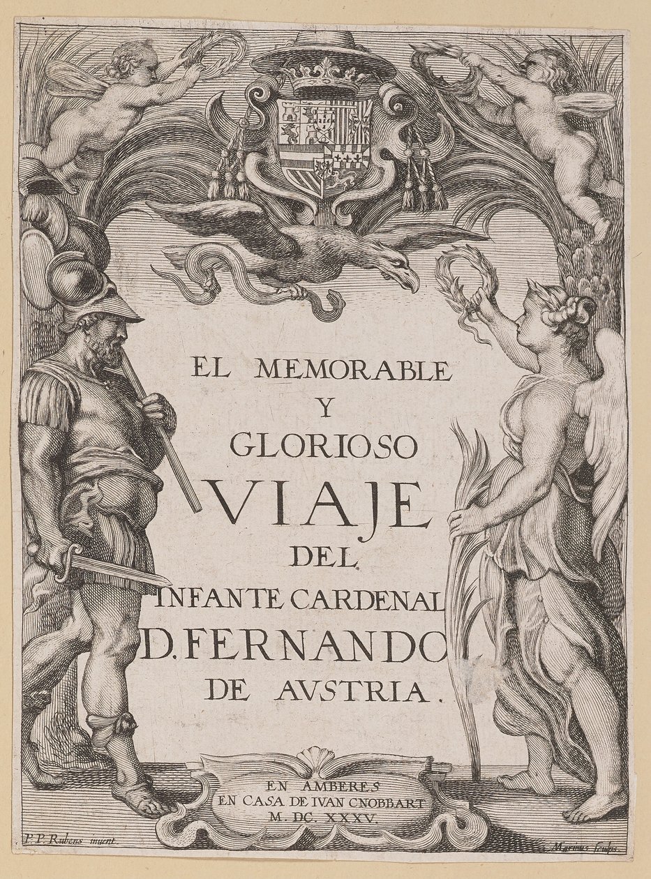 Titelside til D. De Aedo y Gallert, The...Journey of the Infante Cardenal... af Ignatius Cornelis Marinus after Sir Peter Paul Rubens