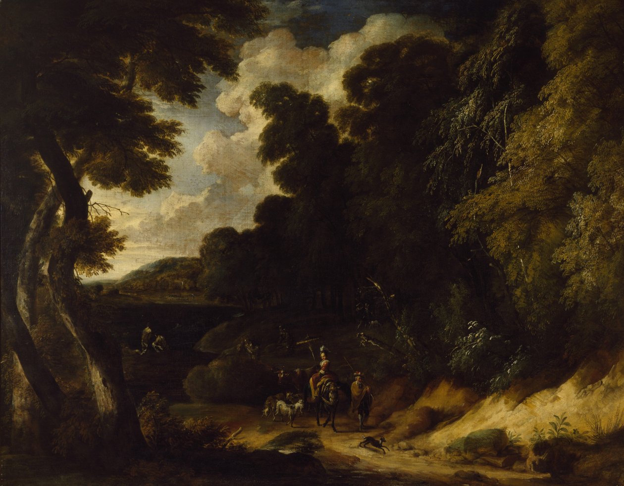 Landskab med figurer (olie på lærred) af Ignatius van der Stock