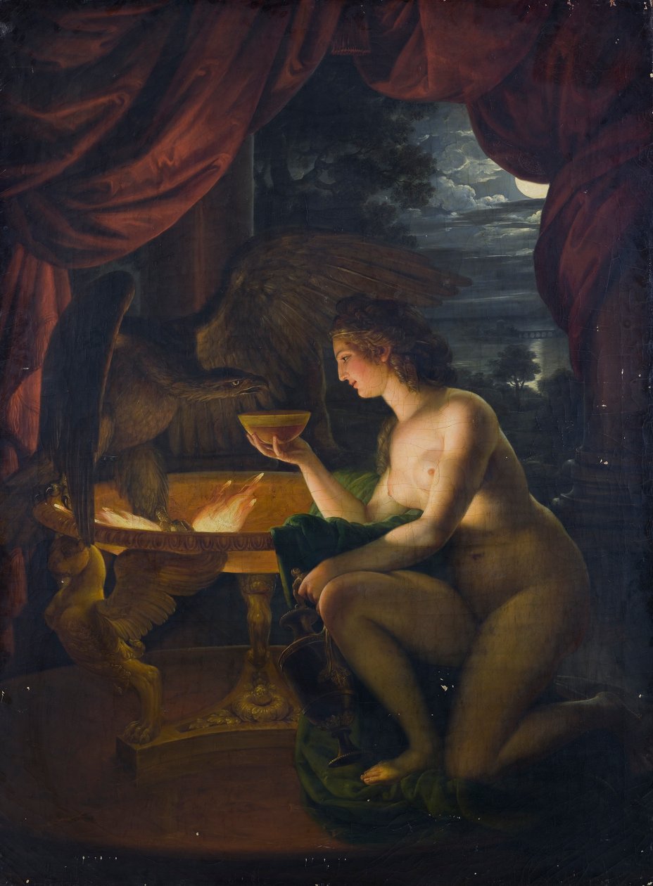 Hebe vander Zeus ørn med nektar af Ignaz Unterberger