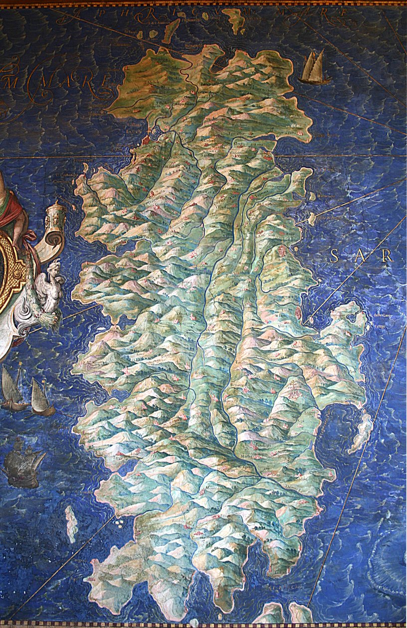 Kort over Sardinien - Kortgalleriet - Vatikanmuseerne. af Ignazio Danti