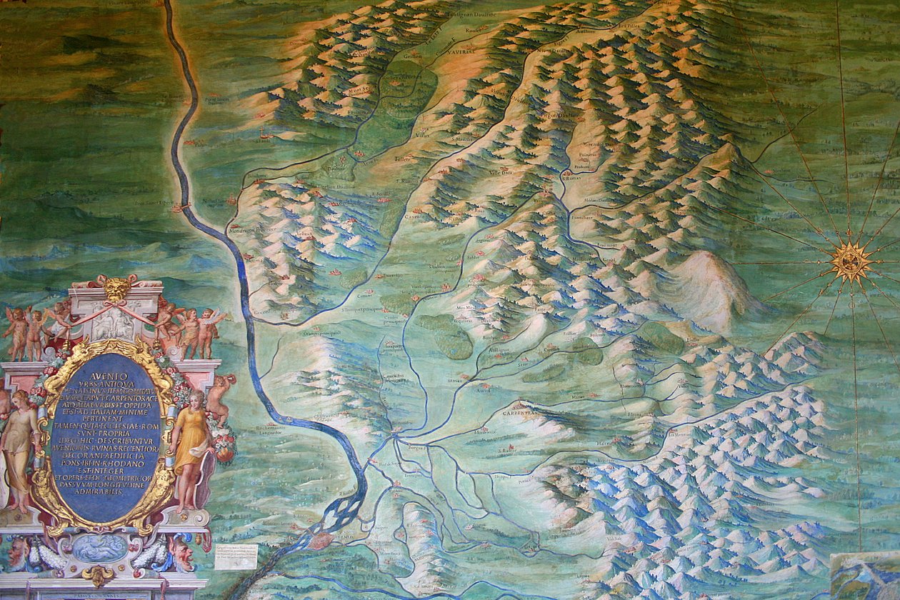 kort over Avignon og Comtat Venaissin af Ignazio Danti