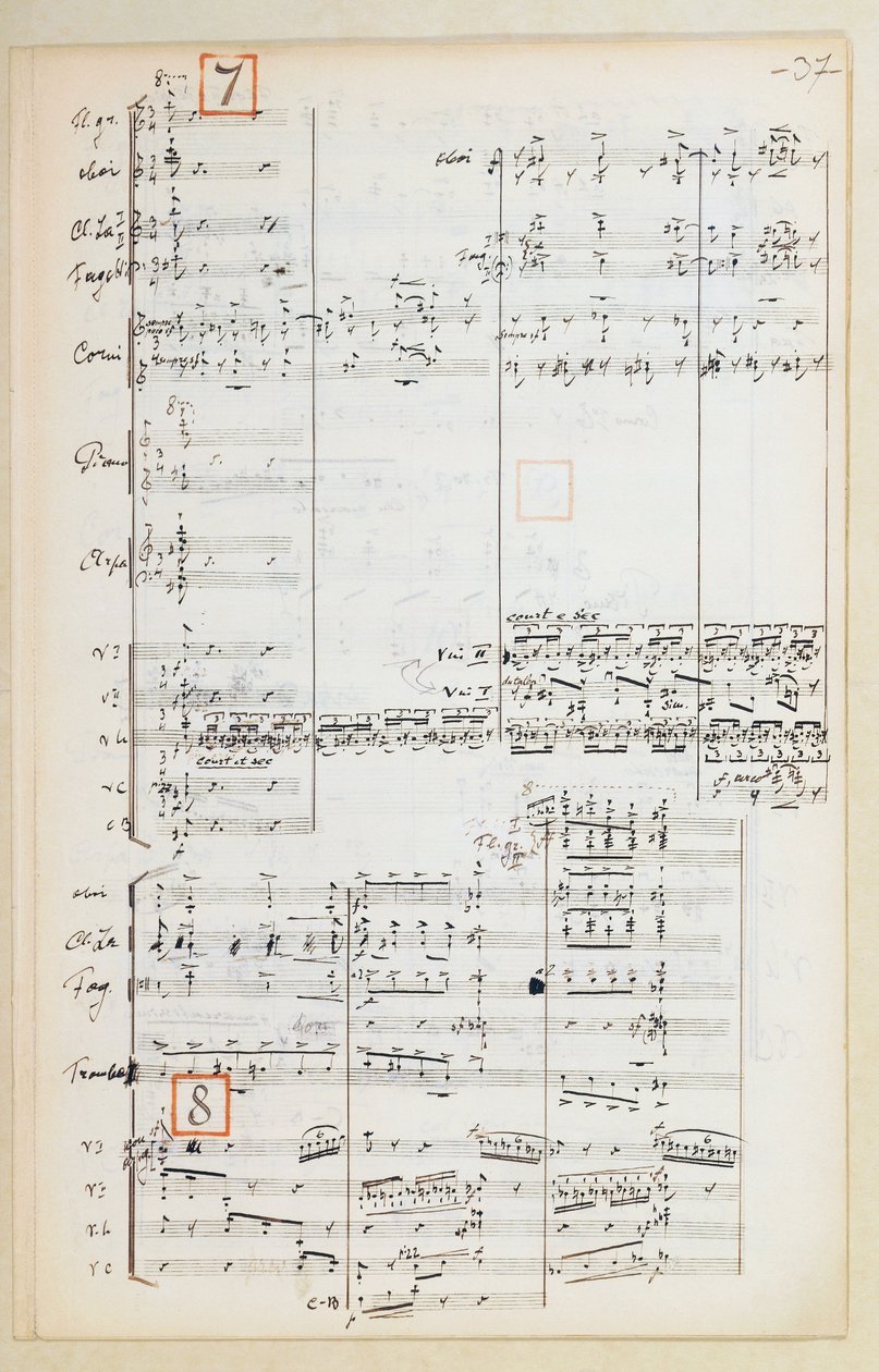 Manuskriptpartitur med reduceret orkestersuite til Ildfuglen af Igor Stravinskij (1882-1971) af Igor Stravinsky