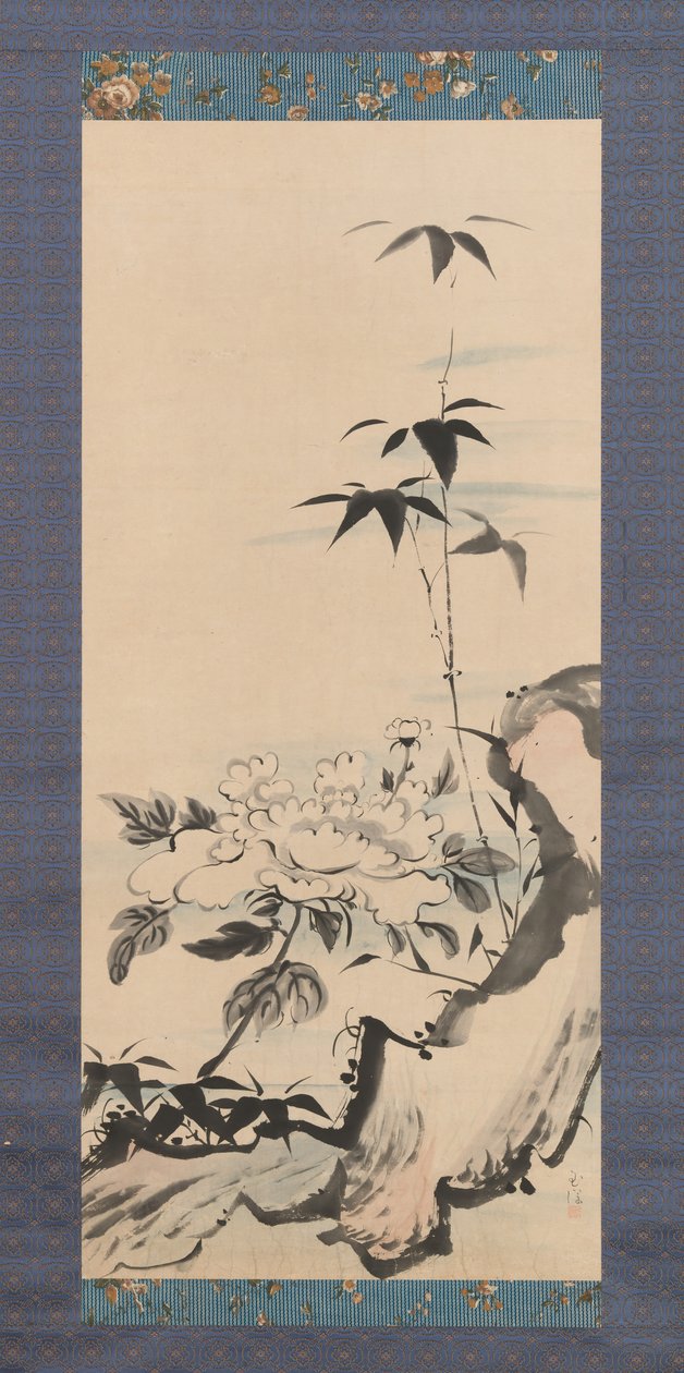 Pæon og bambus, ca. 1768. af Ike no Gyokuran
