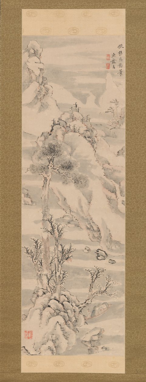Vinterlandskab, i stil med Guo Zhongshu, slutningen af det 18. århundrede. af Ike no Taiga