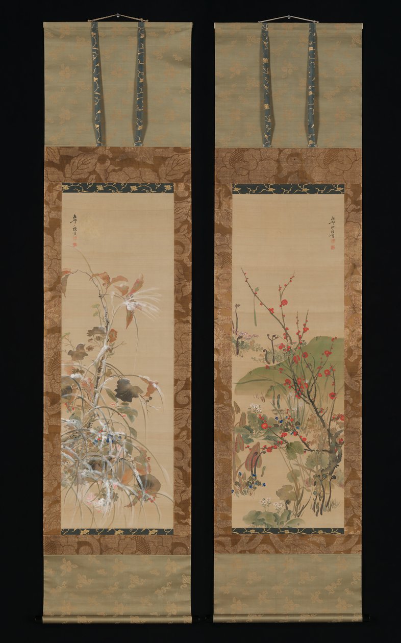 Flowers and Birds of the Four Seasons, midten af det 19. århundrede. af Ikeda Koson