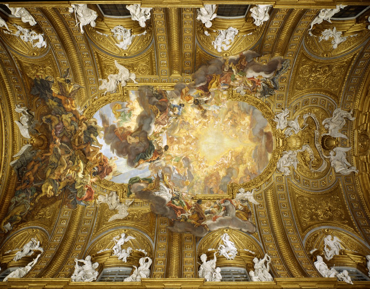 Jesu hellige navns triumf, Gesùs kirke, Rom af Il Baciccio