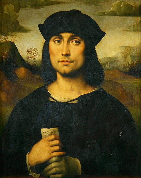 Portræt af Evangelista Scappi (tempera på træ) af Il  Francia