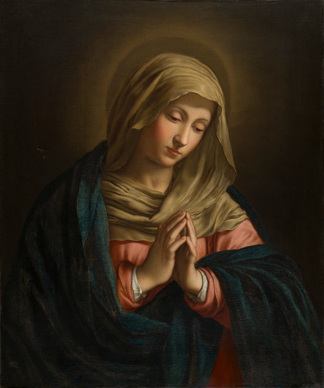 The Virgin at Prayer, ca. 1629-85 (olie på lærred) af Il  Sassoferrato