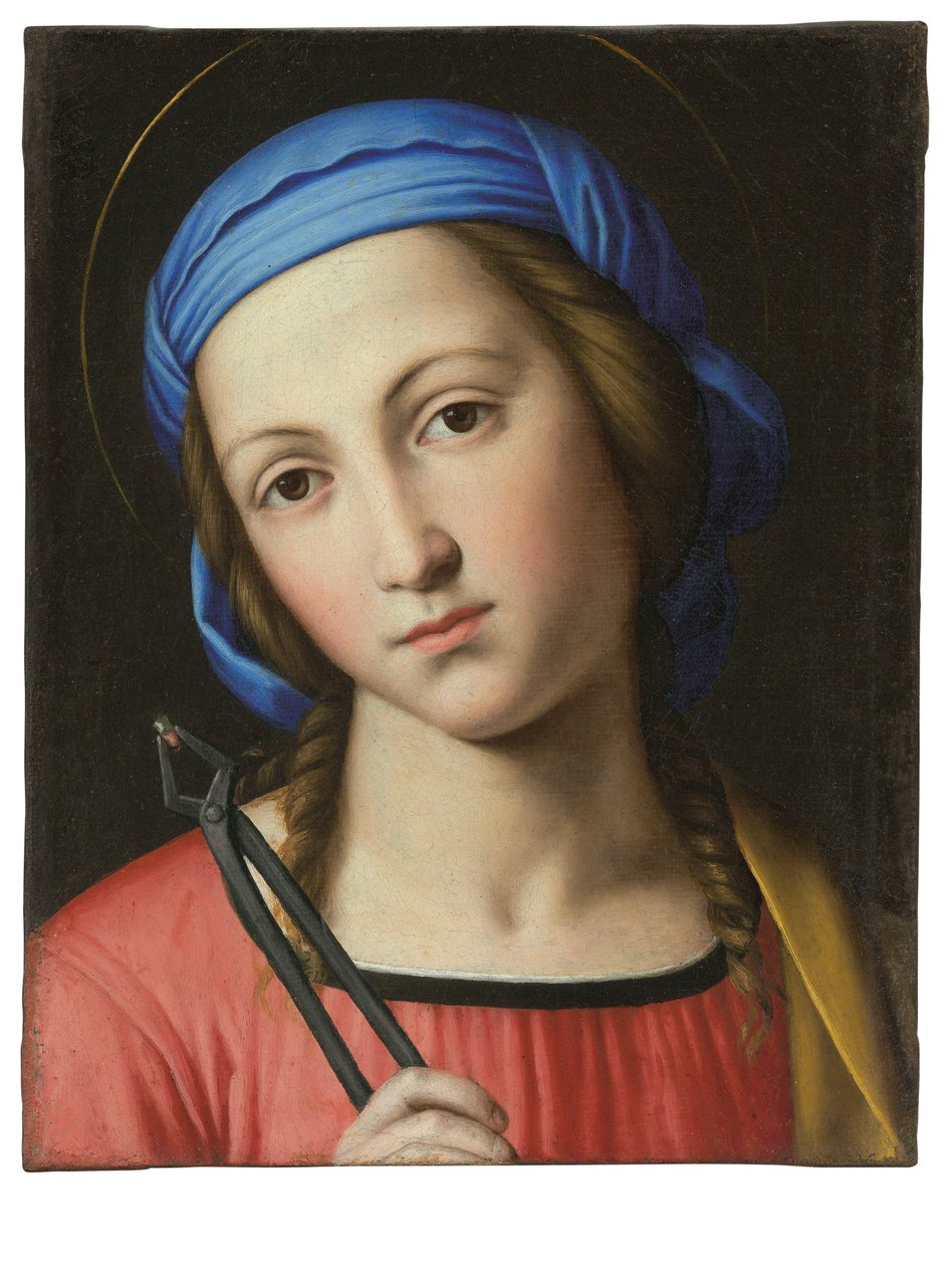 Saint Apollonia (olie på lærred) af Il  Sassoferrato