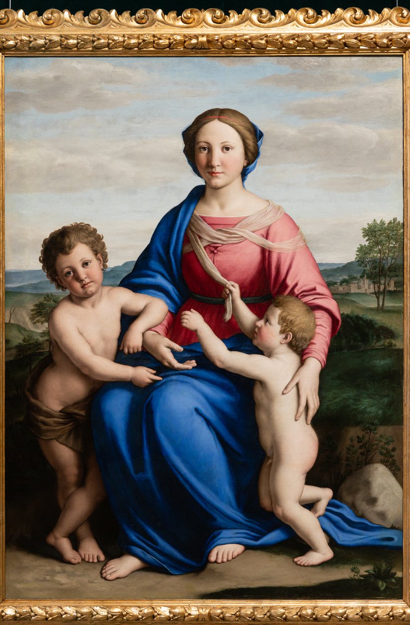 Jomfru Maria med Jesusbarnet og Johannesbarnet af Il  Sassoferrato