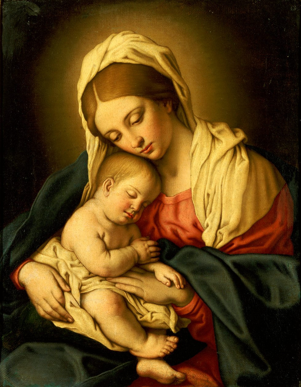 Madonnaen og barnet af Il Sassoferrato