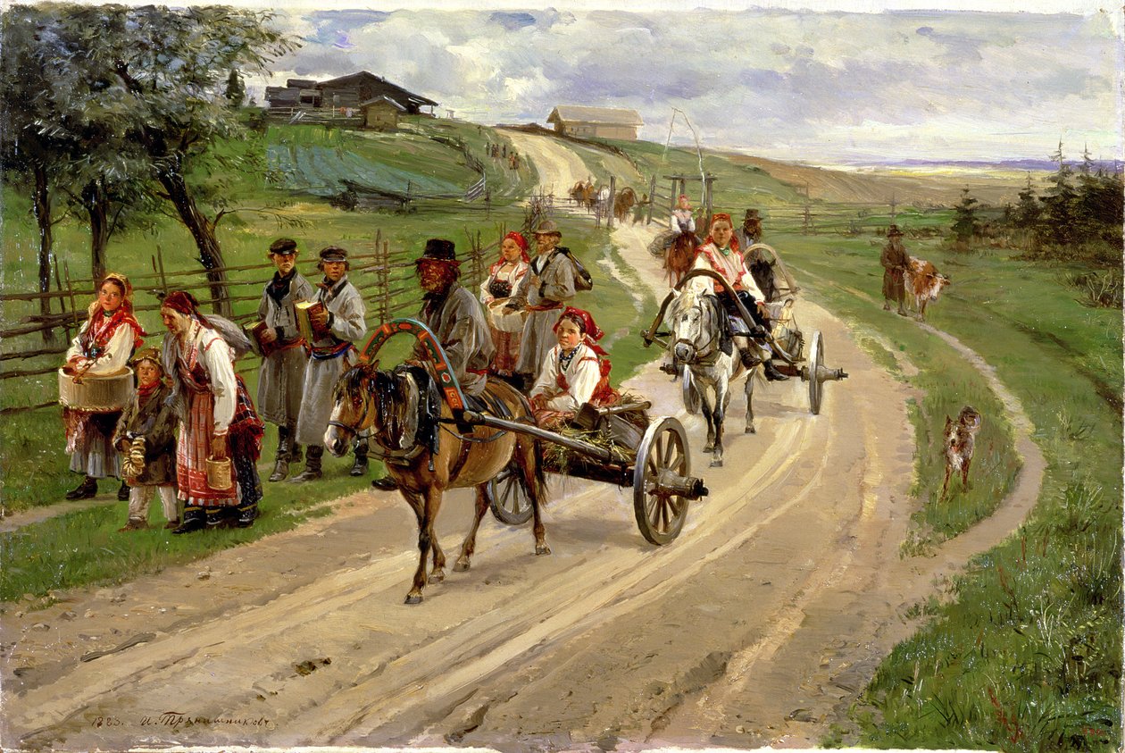 Hjemkomst fra messen, 1883 af Illarion Mikhailovich Pryanishnikov