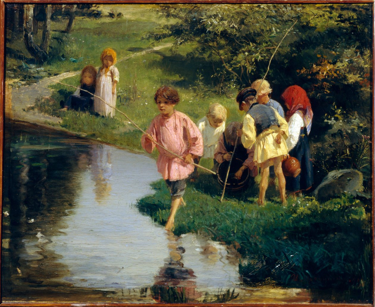 Børn Fiskeri af Illarion Mikhailovich Pryanishnikov