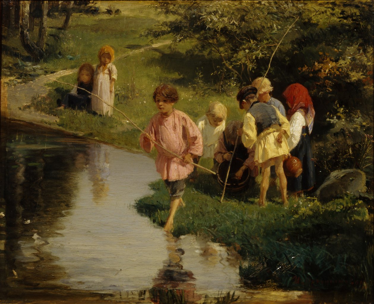 Børnefiskeri, 1882 af Illarion Mikhailovich Pryanishnikov