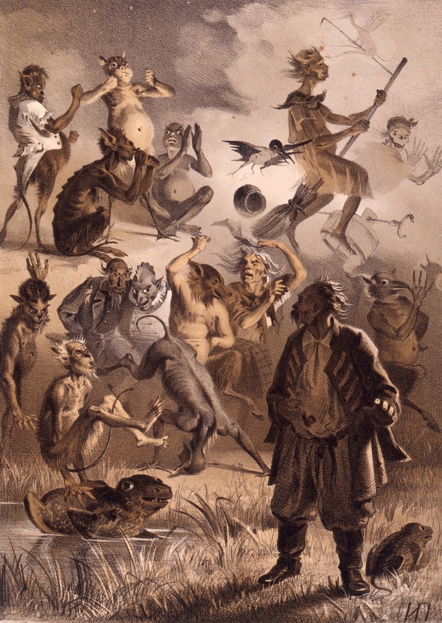 Illustration til fortællingen Det tabte brev fra aftener på en gård nær Dikanka af Nikolai Gogol, af Illarion Mikhailovich Pryanishnikov