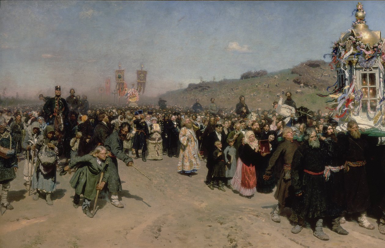 En religiøs procession i Kursk-provinsen, 1880-83 af Ilya Efimovich Repin