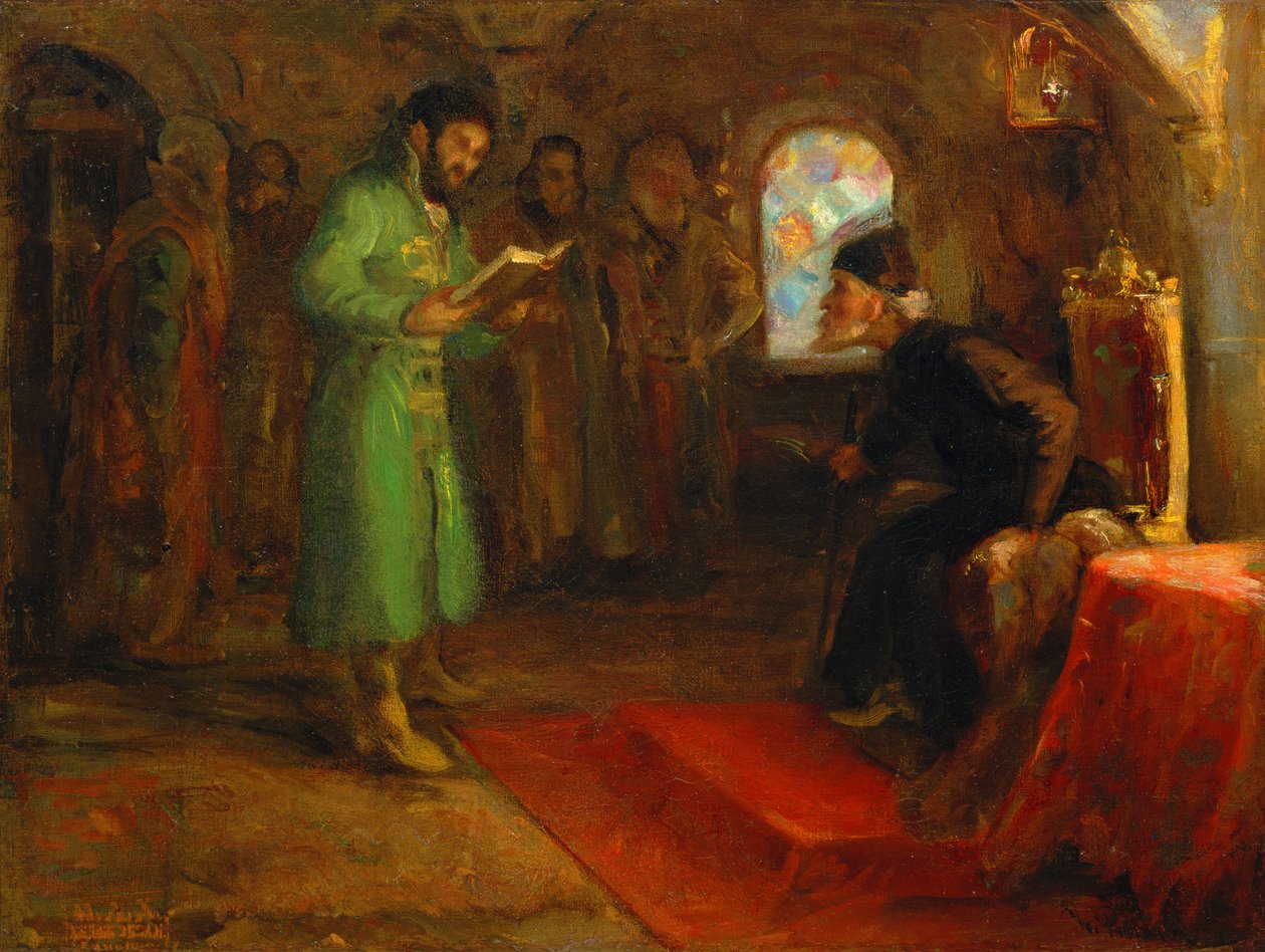 Boris Godunov med Ivan den frygtelige af Ilya Efimovich Repin