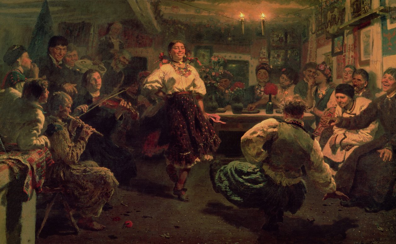 Landsbyfest, 1881 af Ilya Efimovich Repin