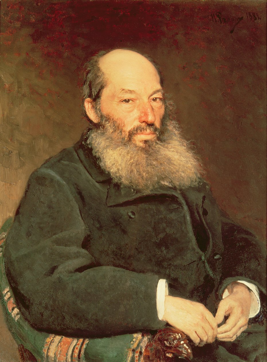 Portræt af Afanasy Fet (1820-92), 1882 af Ilya Efimovich Repin