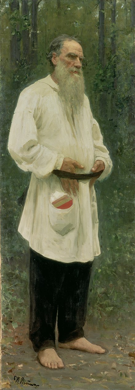 Portræt af Lev Tolstoj (1828-1910) 1901 af Ilya Efimovich Repin