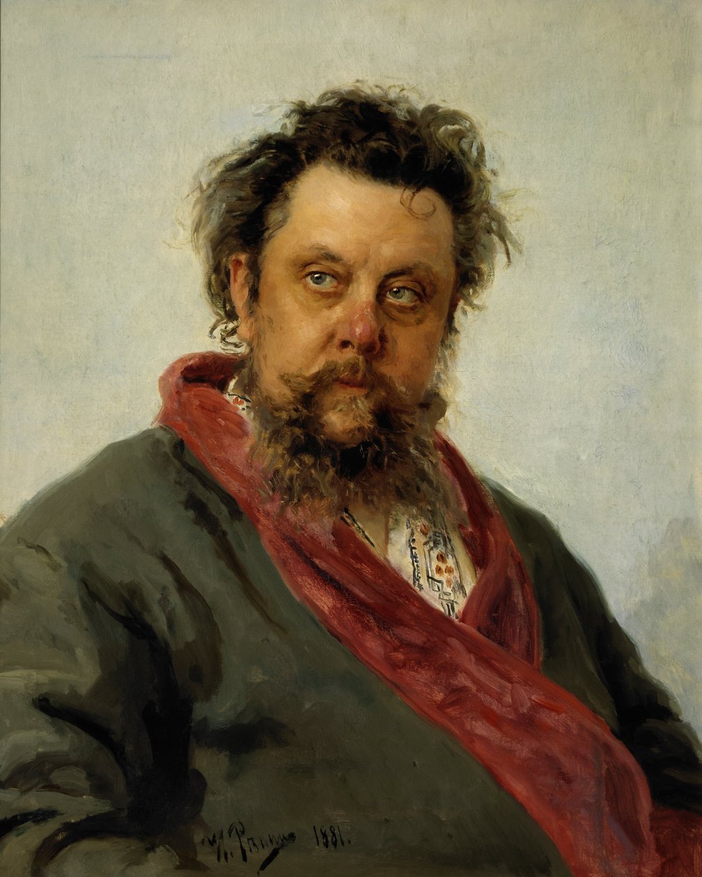 Portræt af M. P. Mussorgsky af Ilya Efimovich Repin